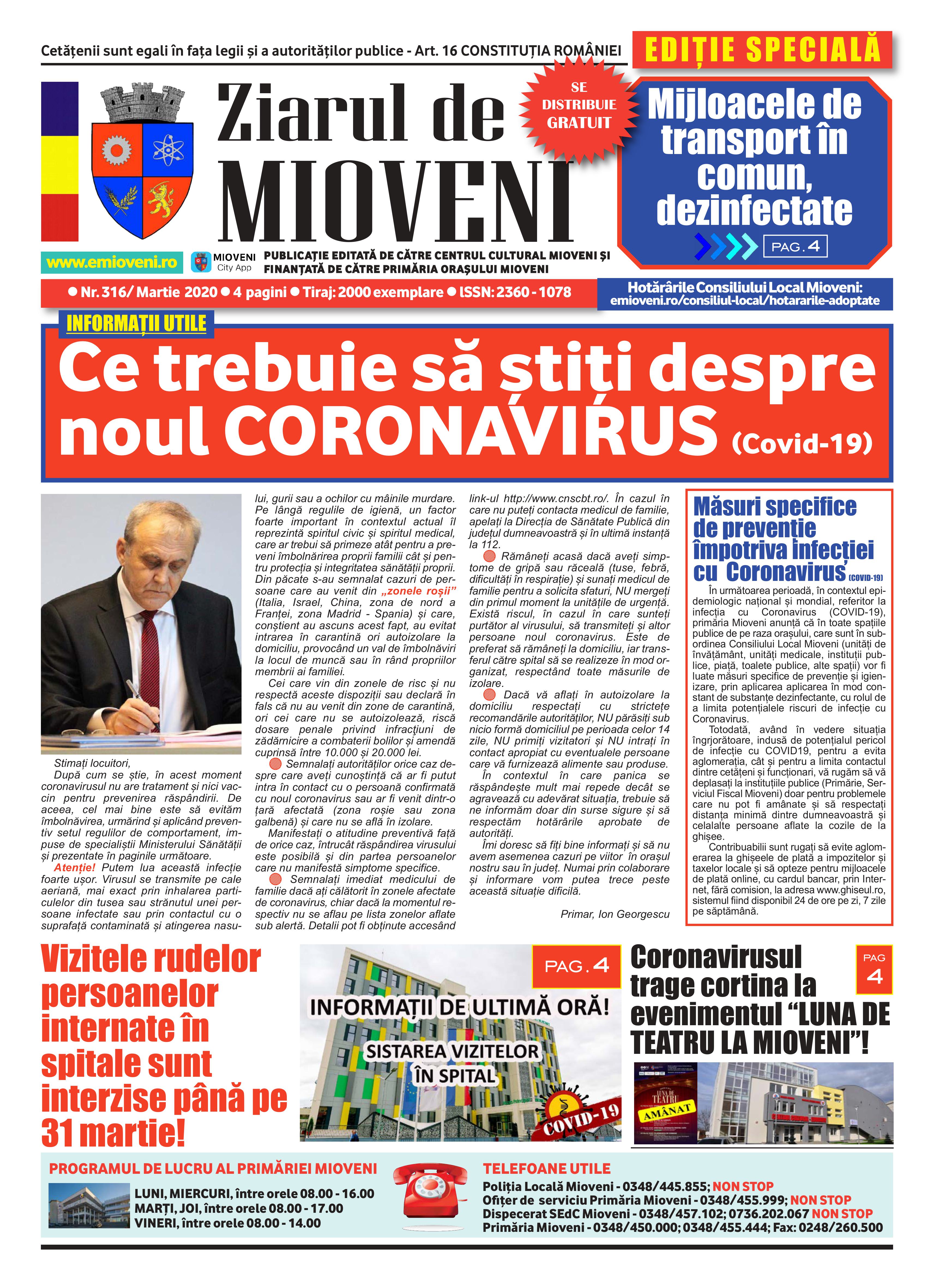 Ziarul de Mioveni nr. 316 - Martie 2020