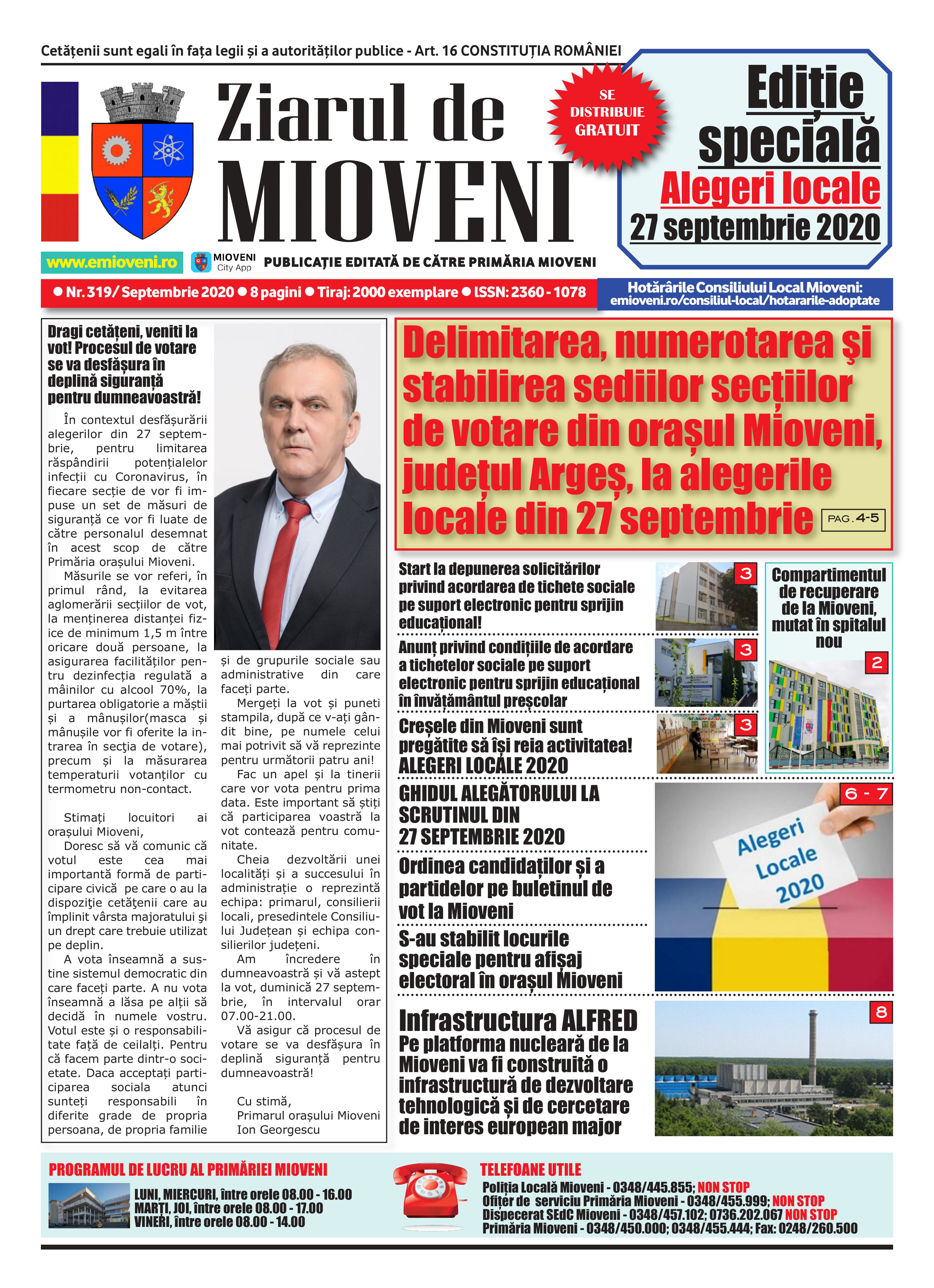 Ziarul de Mioveni nr. 319 - Septembrie 2020
