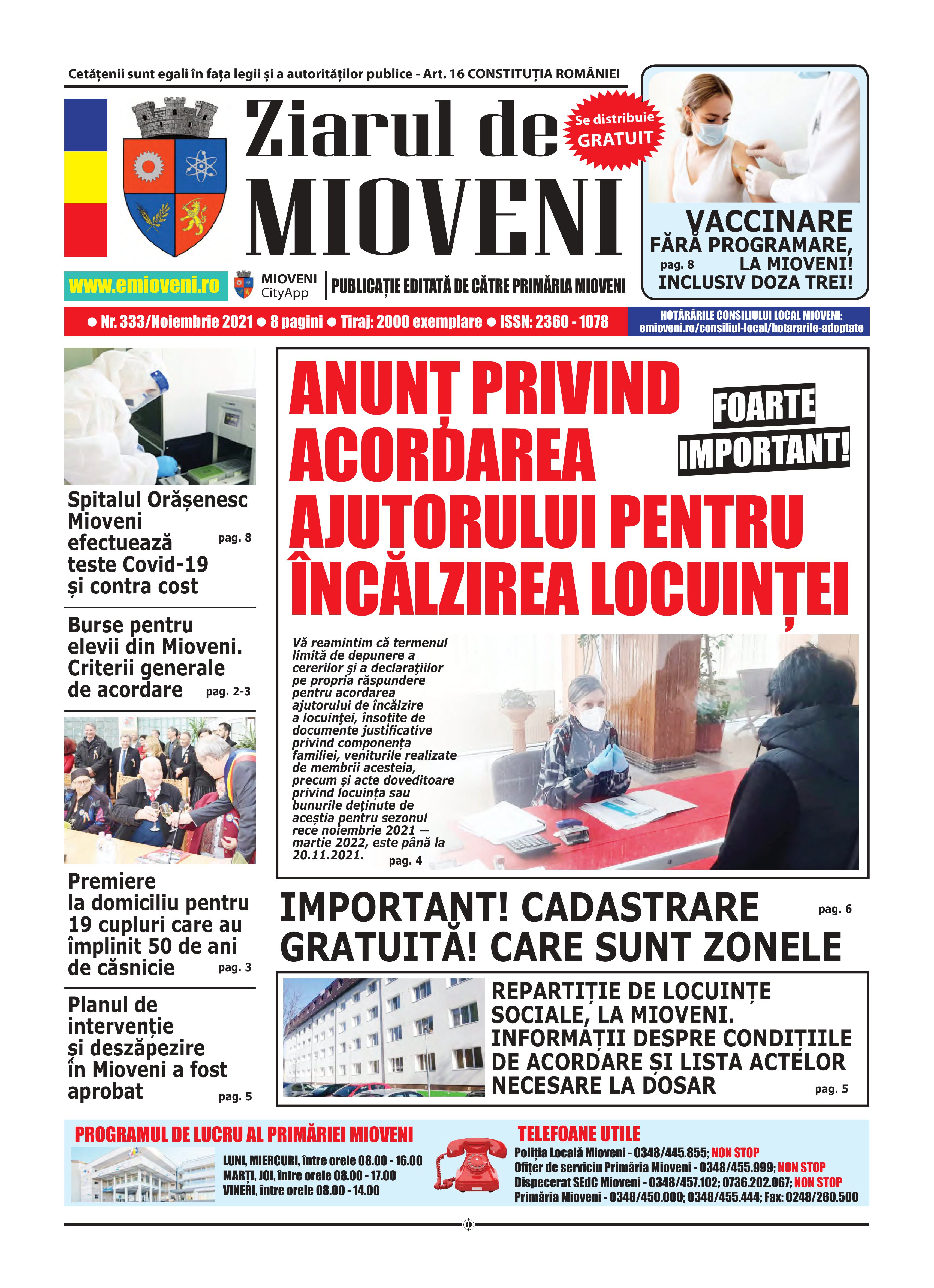 Ziarul de Mioveni nr. 333 - Noiembrie 2021