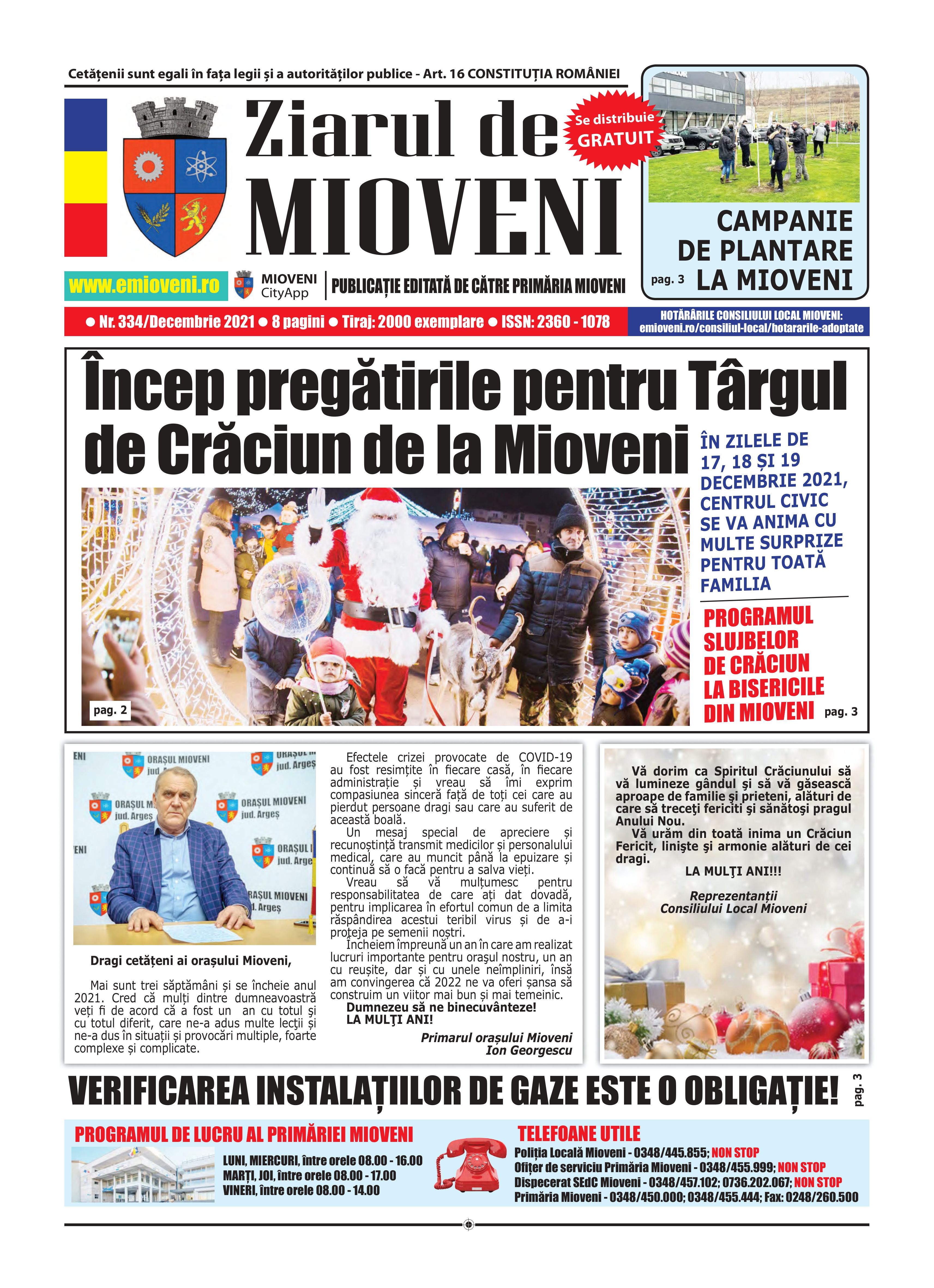 Ziarul de Mioveni nr. 334 - Decembrie 2021