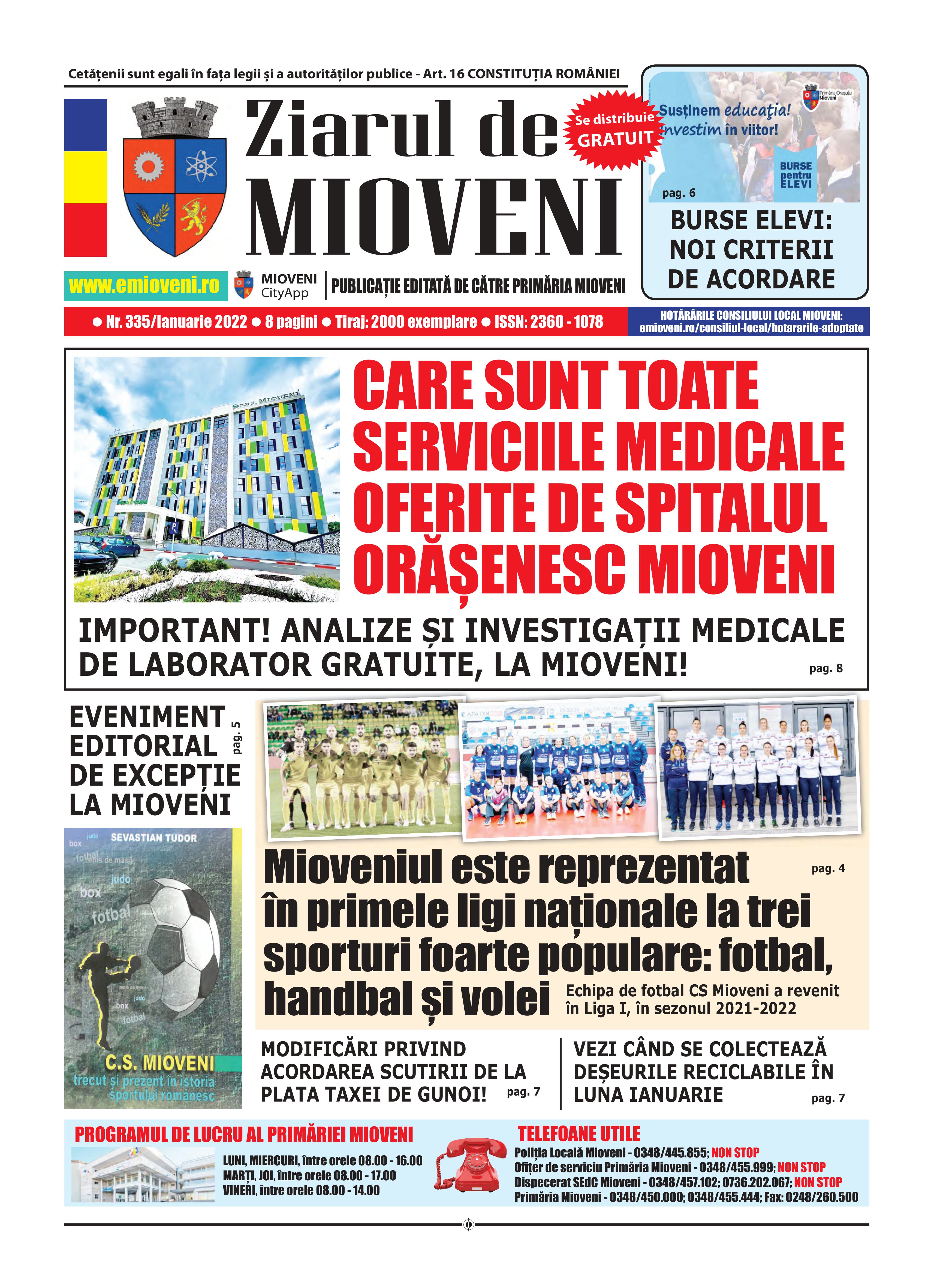 Ziarul de Mioveni nr. 335 - Ianuarie 2022