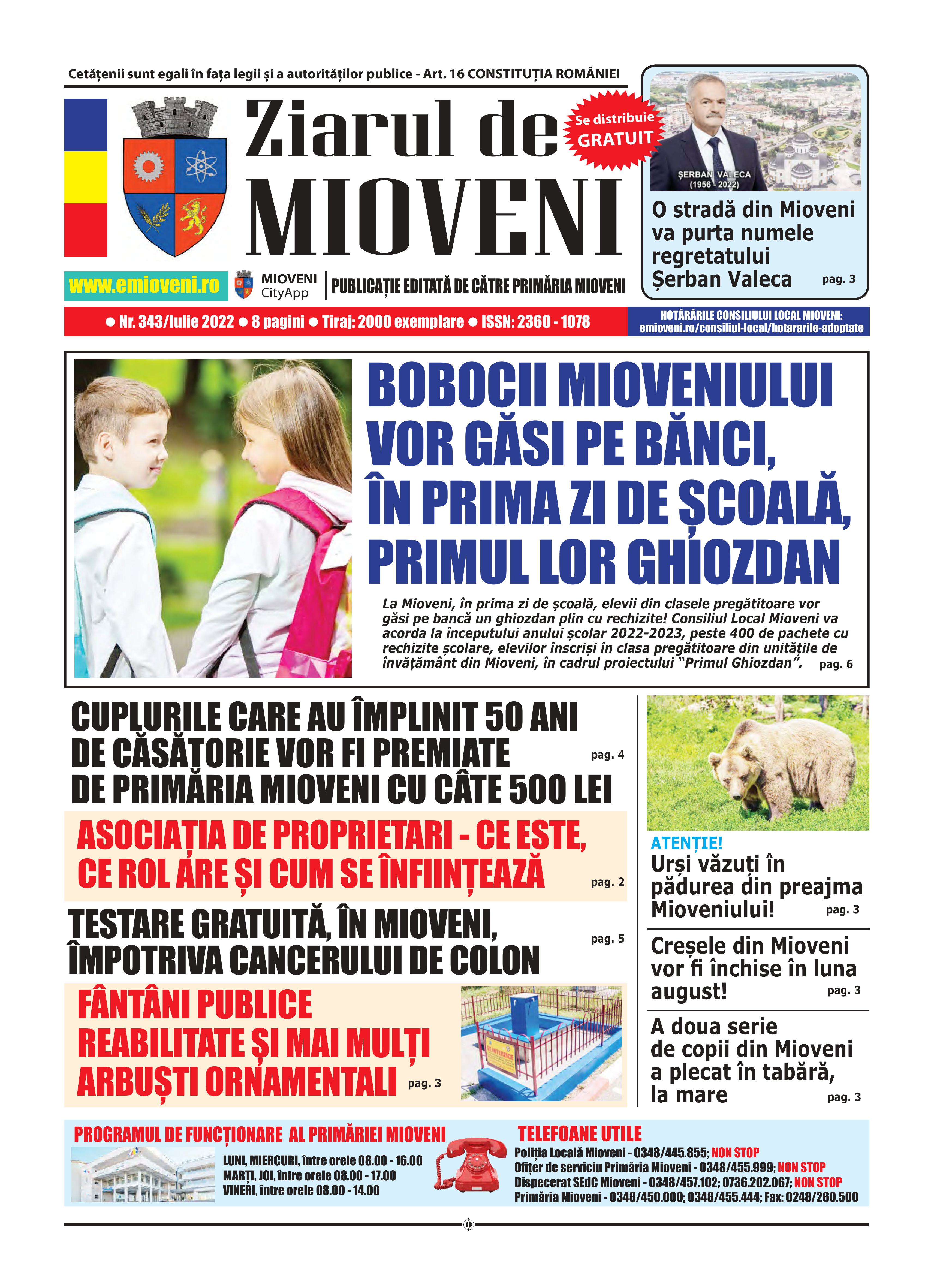 Ziarul de Mioveni nr. 343 - Iulie 2022