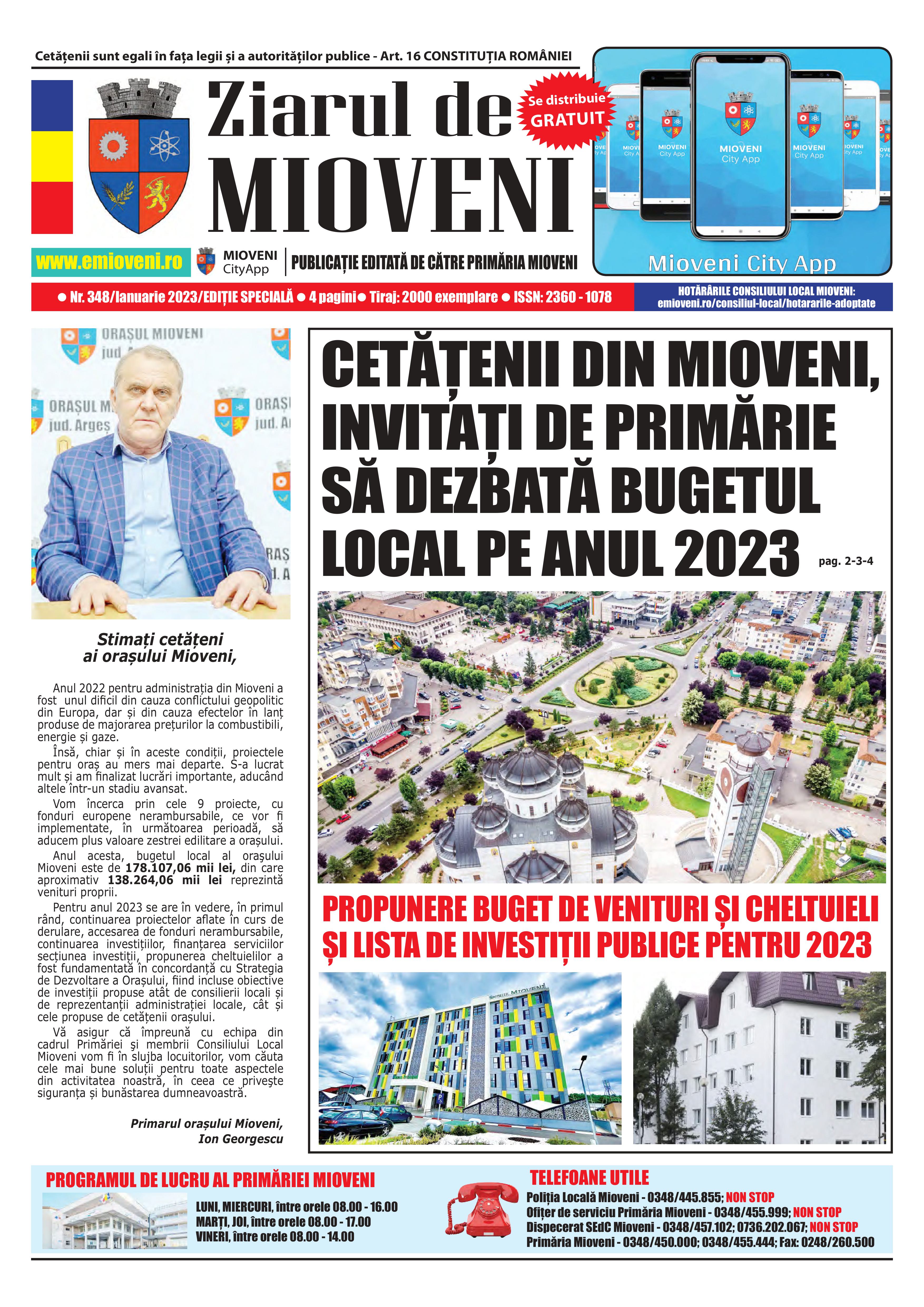 Ziarul de Mioveni nr. 348 - Ianuarie 2023