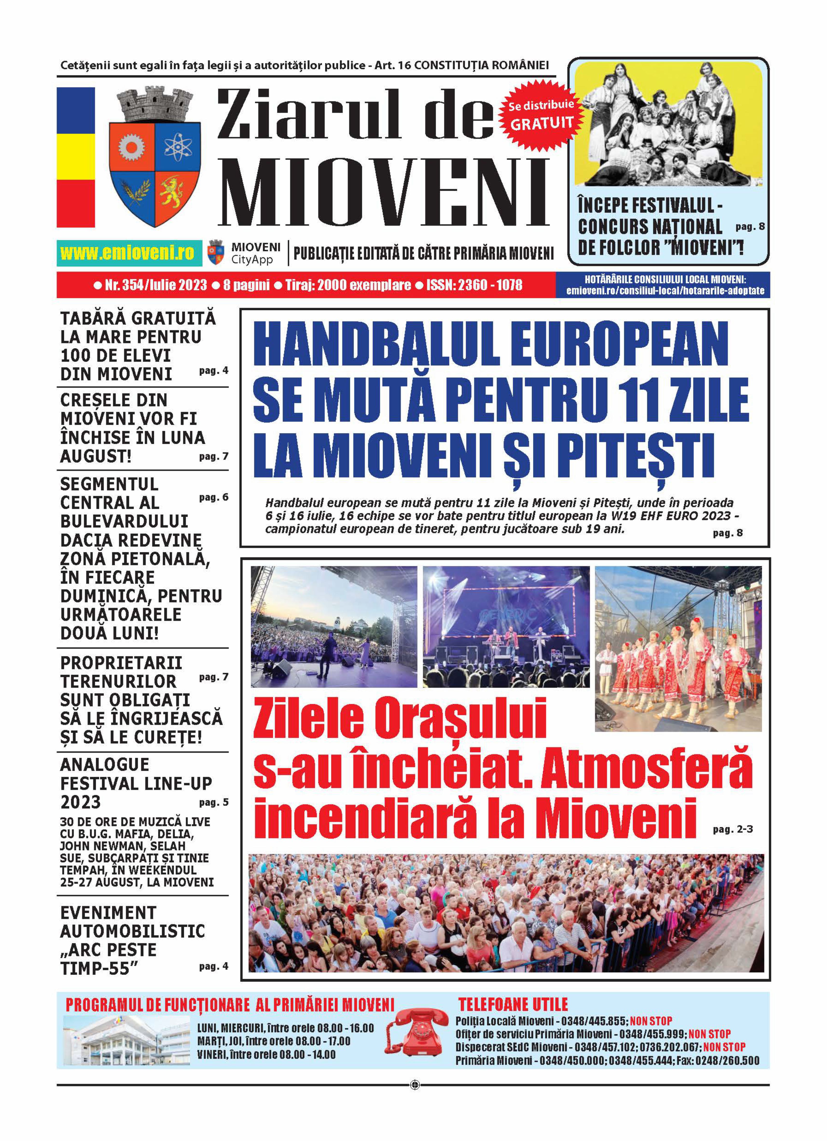 Ziarul de Mioveni nr. 354 - Iulie 2023