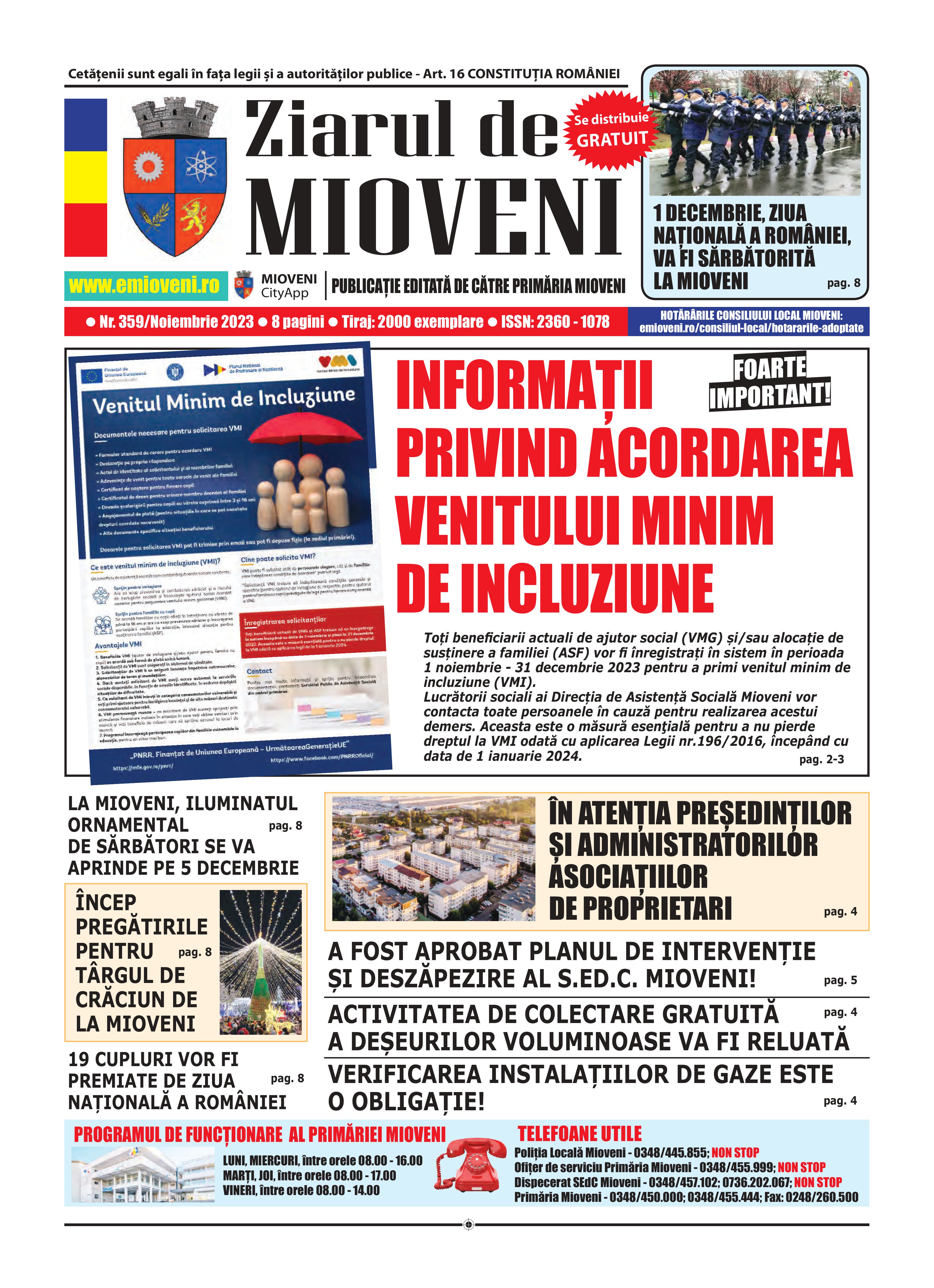 Ziarul de Mioveni nr. 359 - Noiembrie 2023